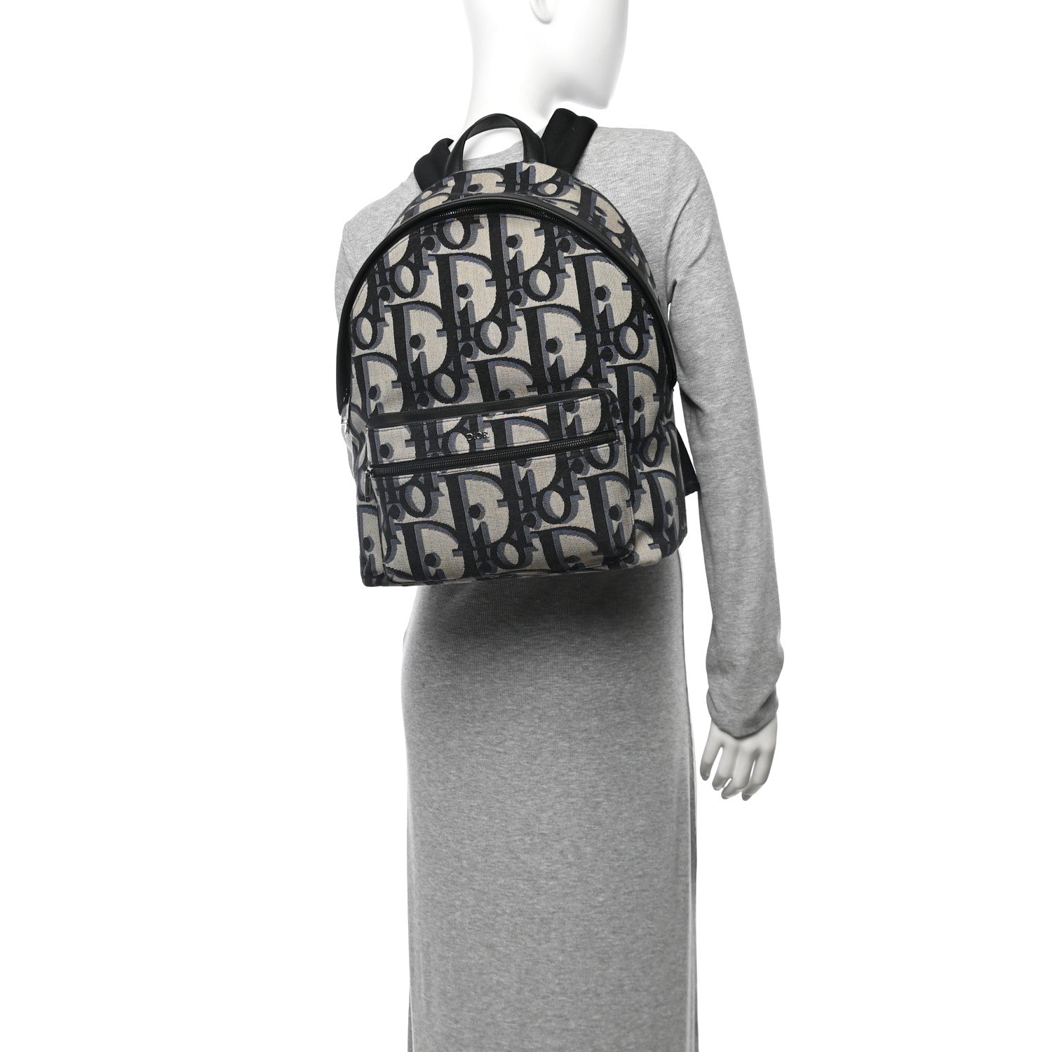 Oblique Maxi Calfskin Rider Kid's Backpack Beige Blue