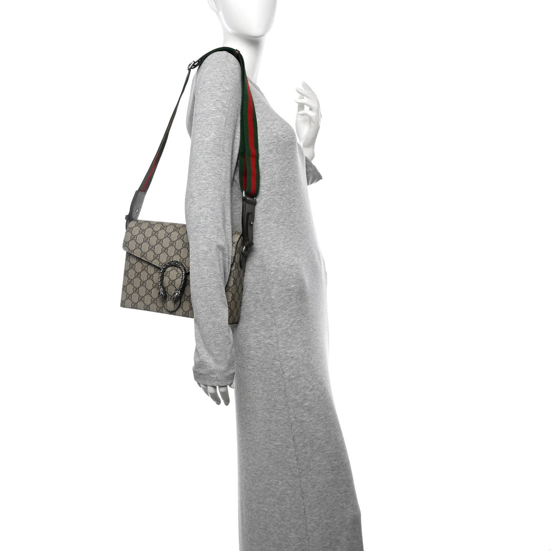 GG Supreme Monogram Web Medium Dionysus Messenger Brown