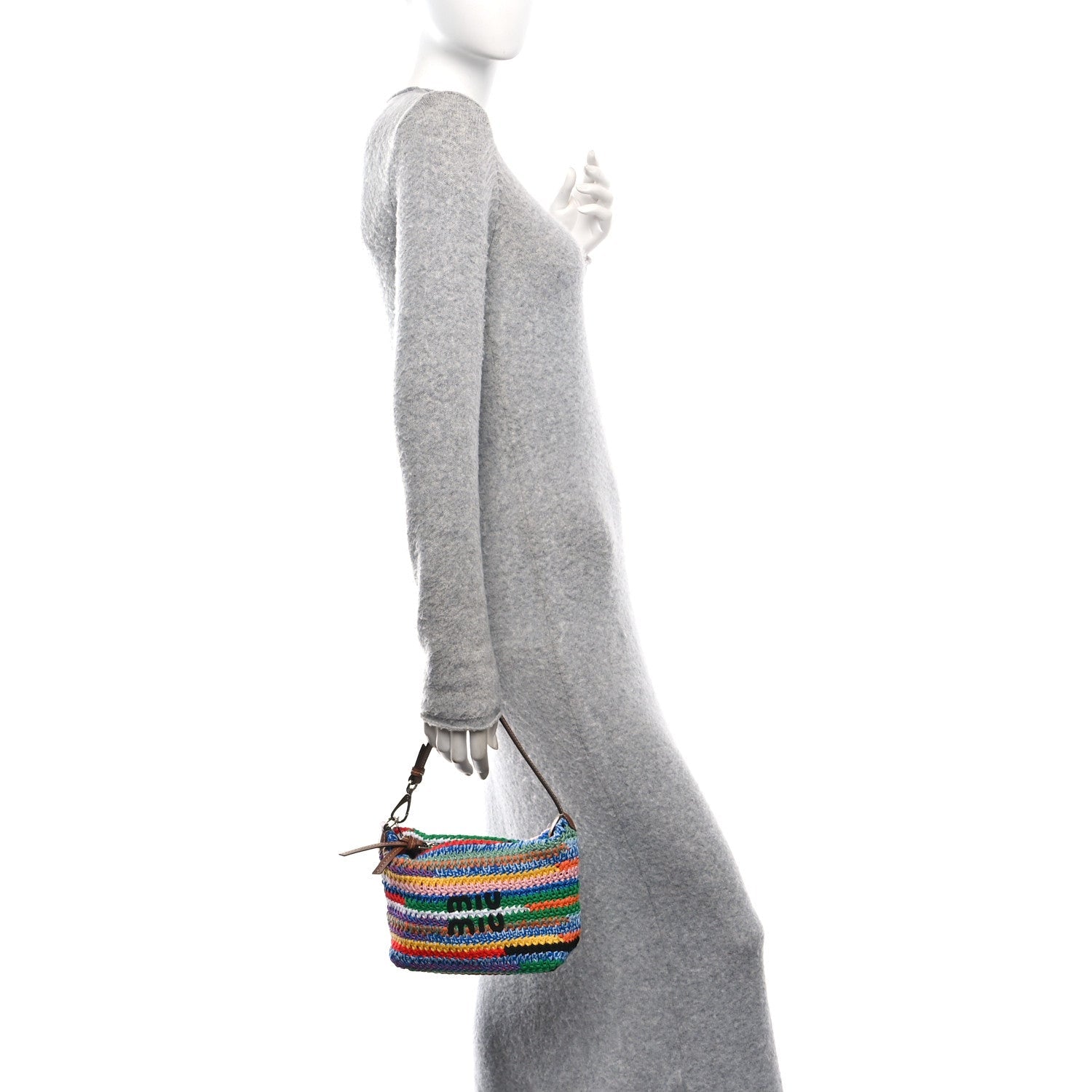 Fabric Crochet Pouch Multicolor