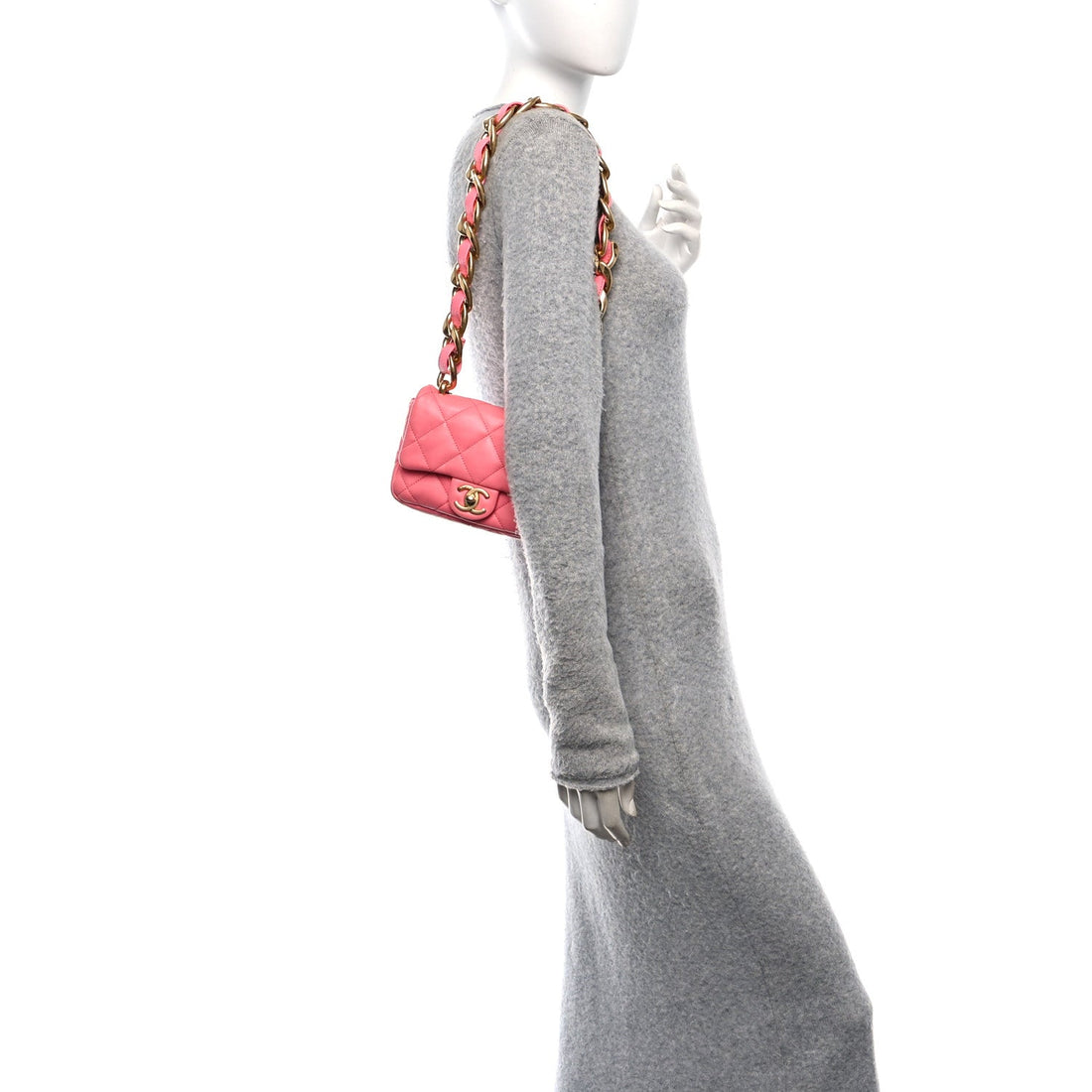 Lambskin Quilted Mini Funky Town Flap Pink