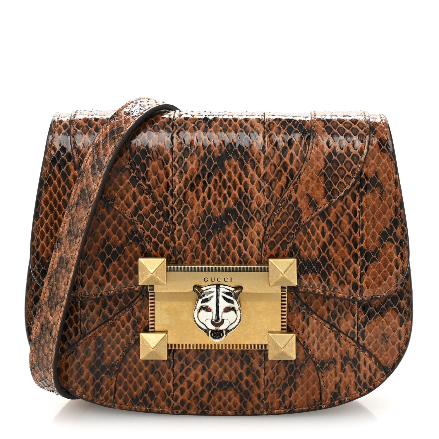 Elaphe Radiata Crystal Small Osiride Shoulder Bag Bright Cuir Ruby