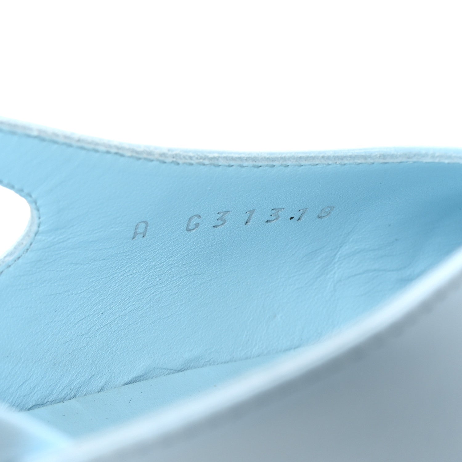 Lambskin Grosgrain Cap Toe CC Slingback Pumps 38 Light Blue Black