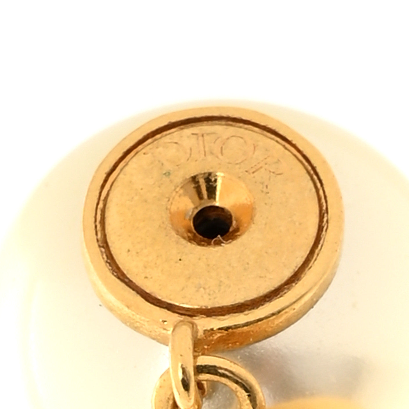 Pearl Crystal Dior Tribales Drop Earrings Gold Blue