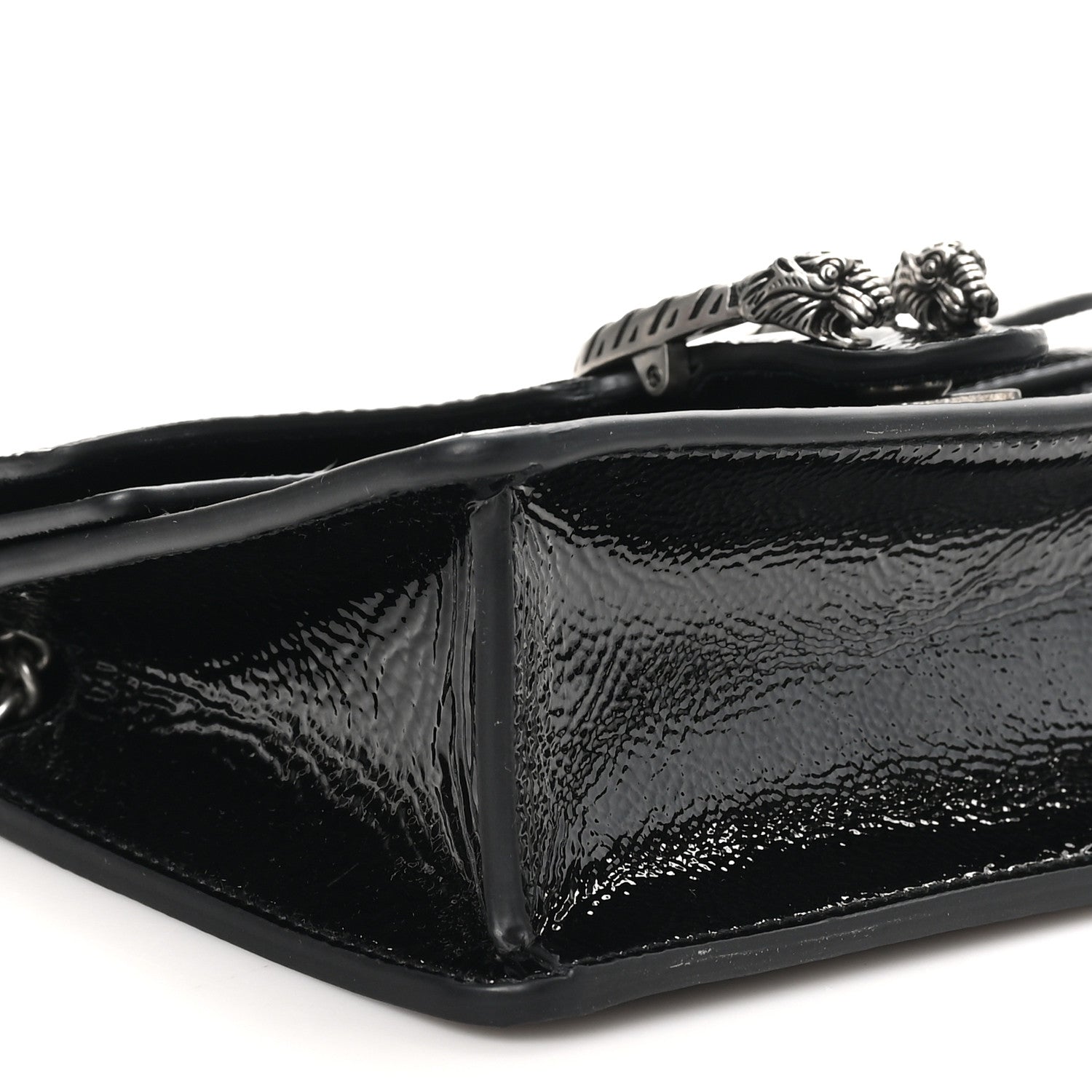 Crinkled Patent Mini Dionysus Shoulder Bag Black