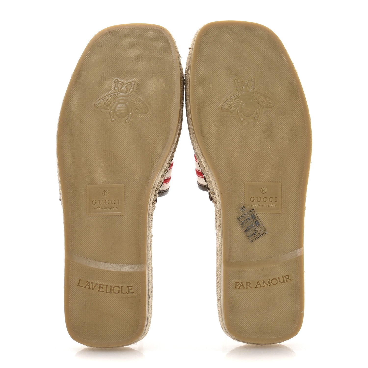 Canvas Miro Soft Calfskin Striped Mens Espadrille Flat Slide Sandals 10 Greggio Brown Sugar