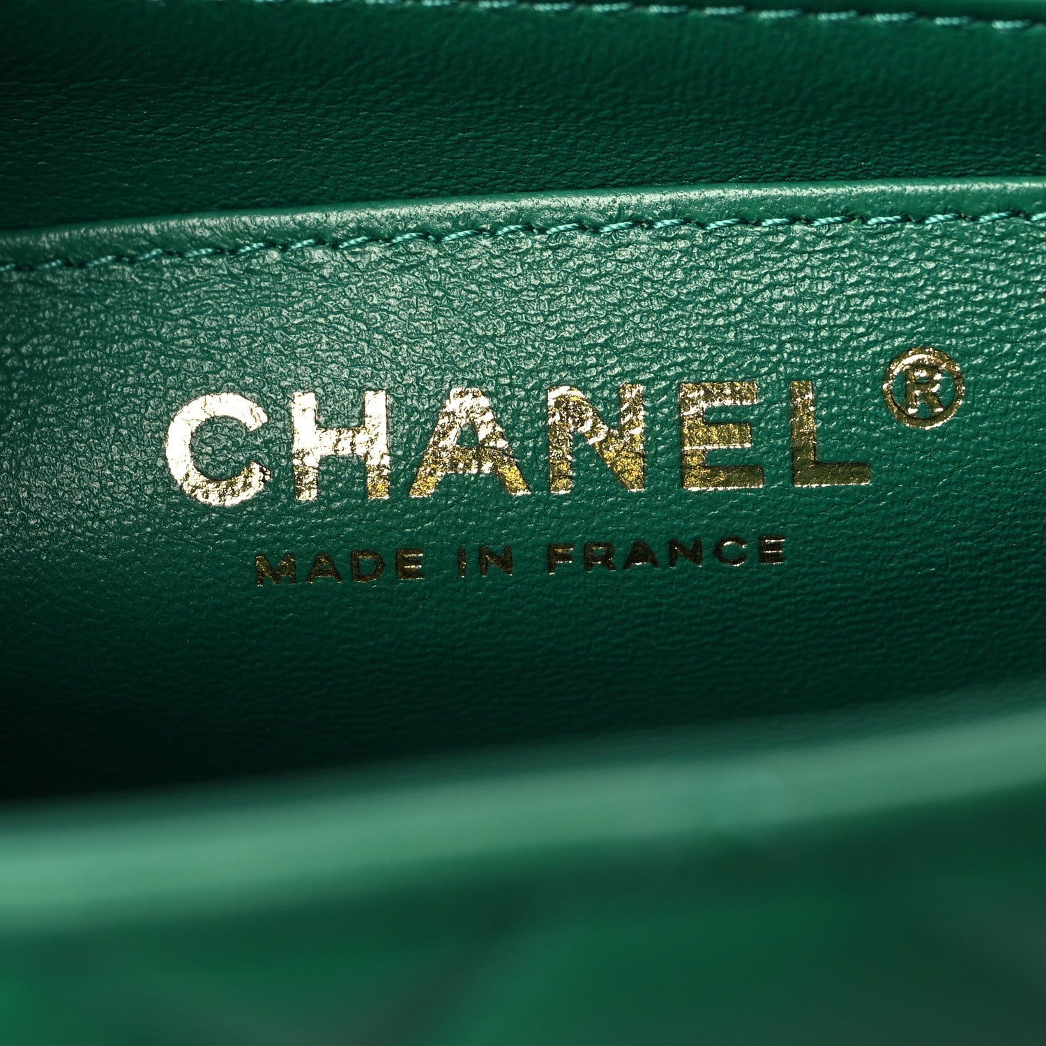 Lambskin Quilted Mini Top Handle Rectangular Flap Green