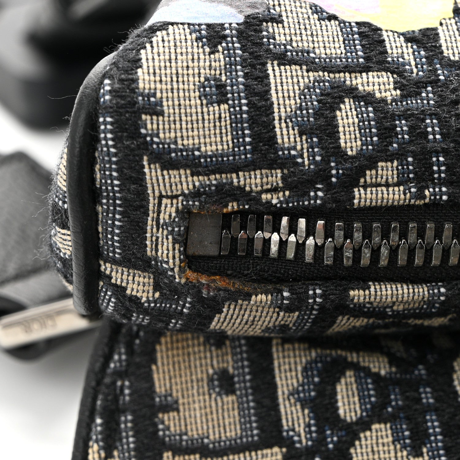 X ALEX FOXOTN Oblique Floral Print Mens Saddle Bag Blue Multicolor