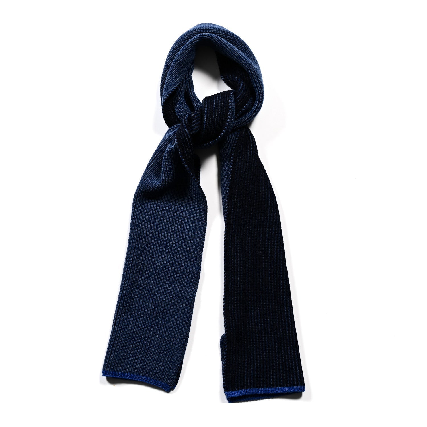 Wool Upside Down Scarf Navy Blue