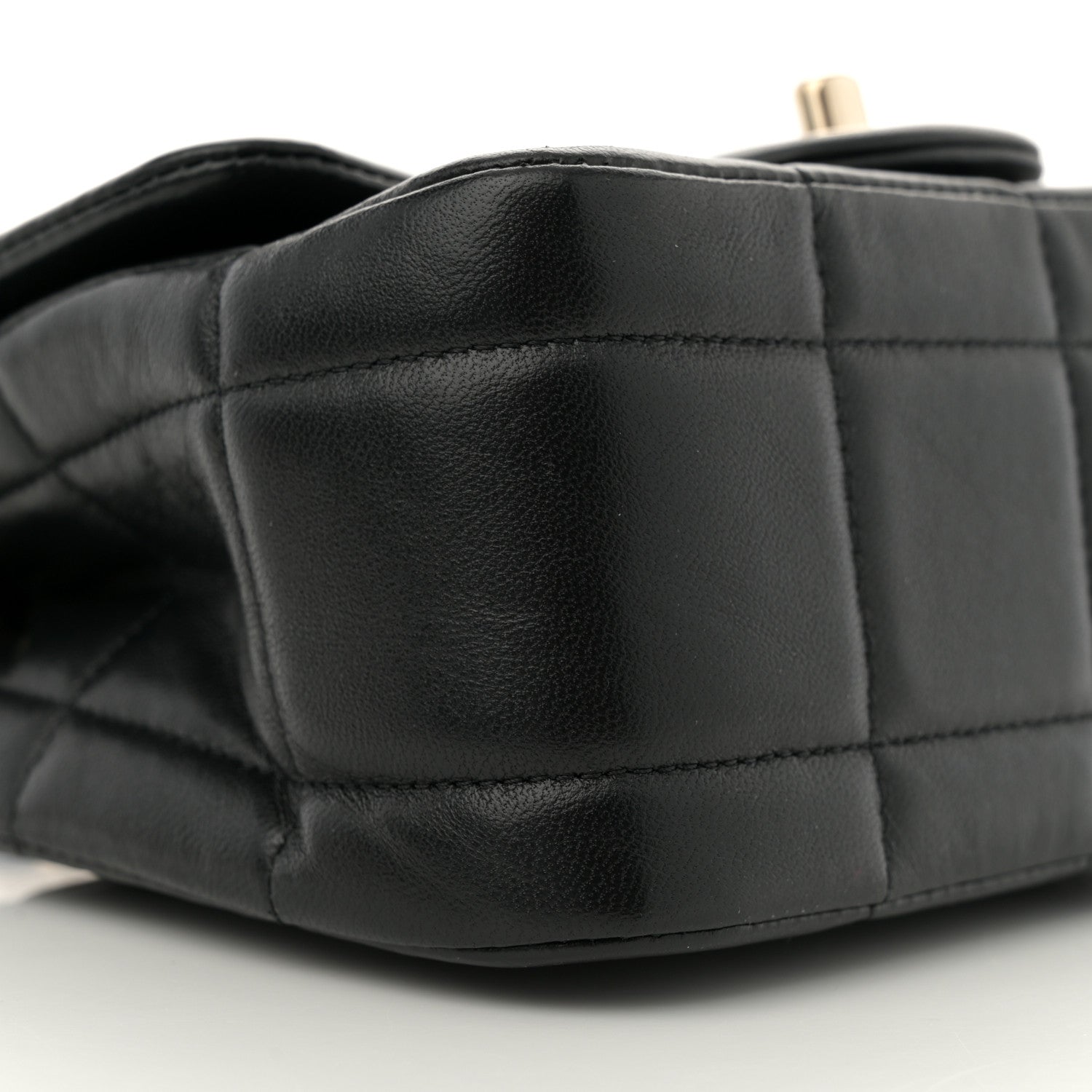 Lambskin Resin Crystal Square Quilted Mini Monacoco Flap Black