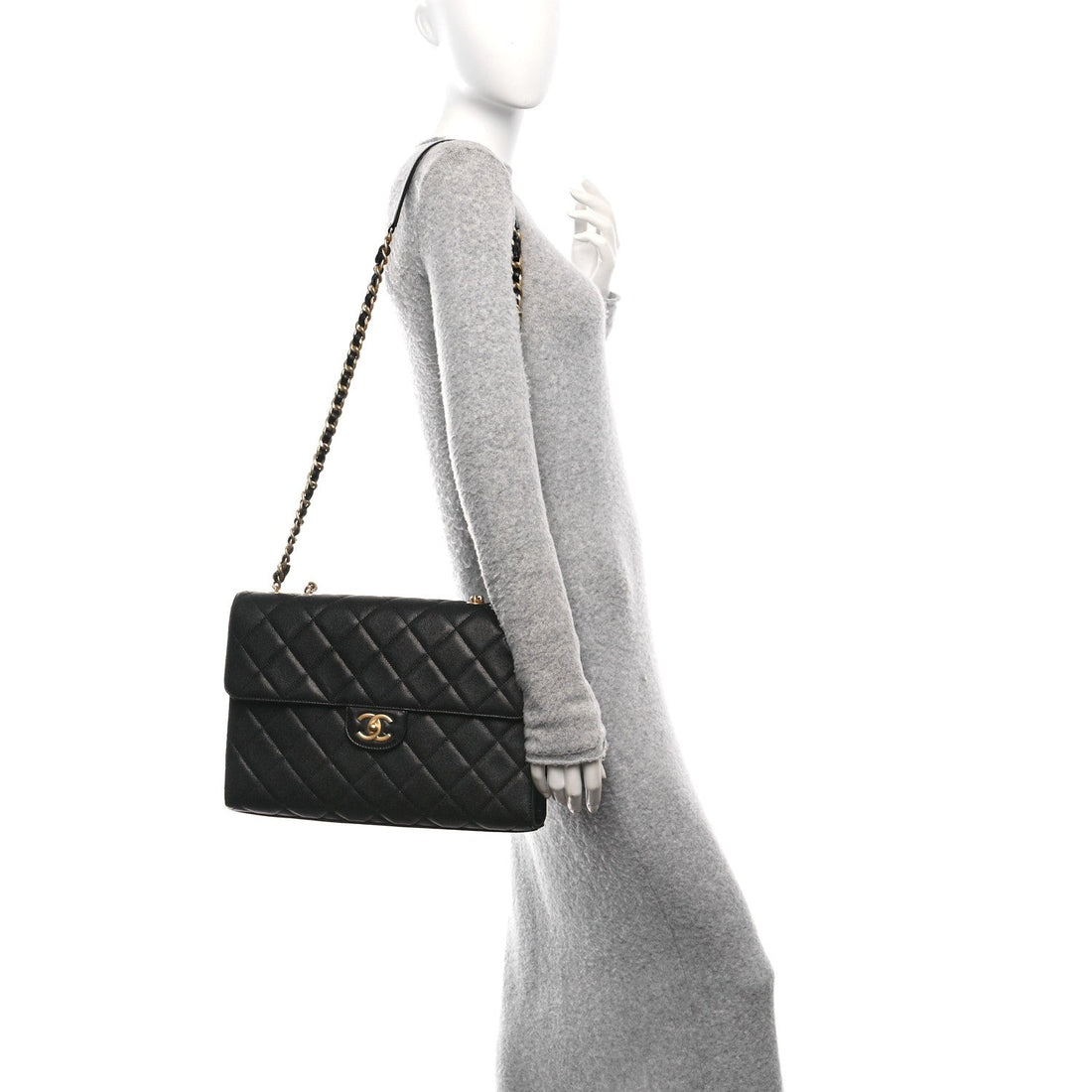 Caviar Quilted Carry Me Top Handle Flap Black