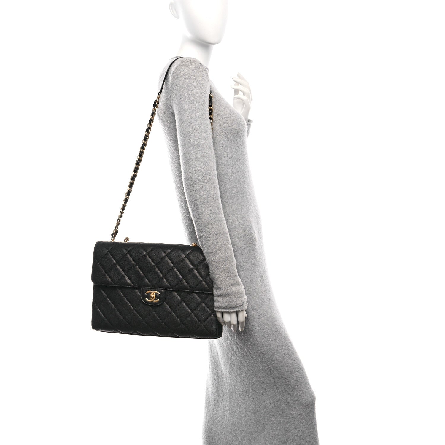 Caviar Quilted Carry Me Top Handle Flap Black