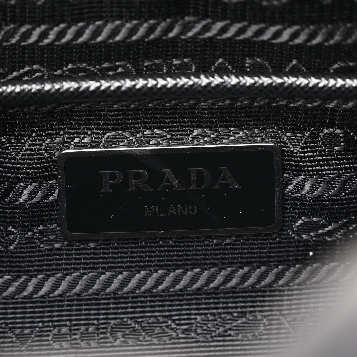 Re-Nylon Vela Saffiano Pocket Double Buckle Messenger Shoulder Bag Black