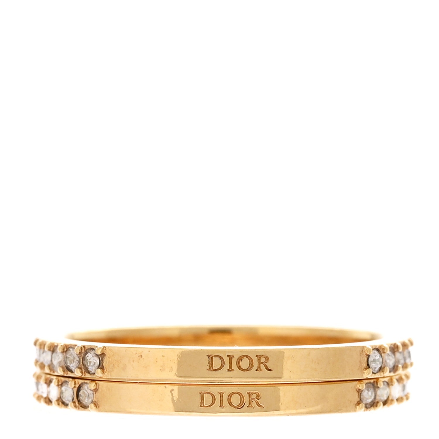 Metal Crystal Dior Code Ring Set 59 8.75 Gold