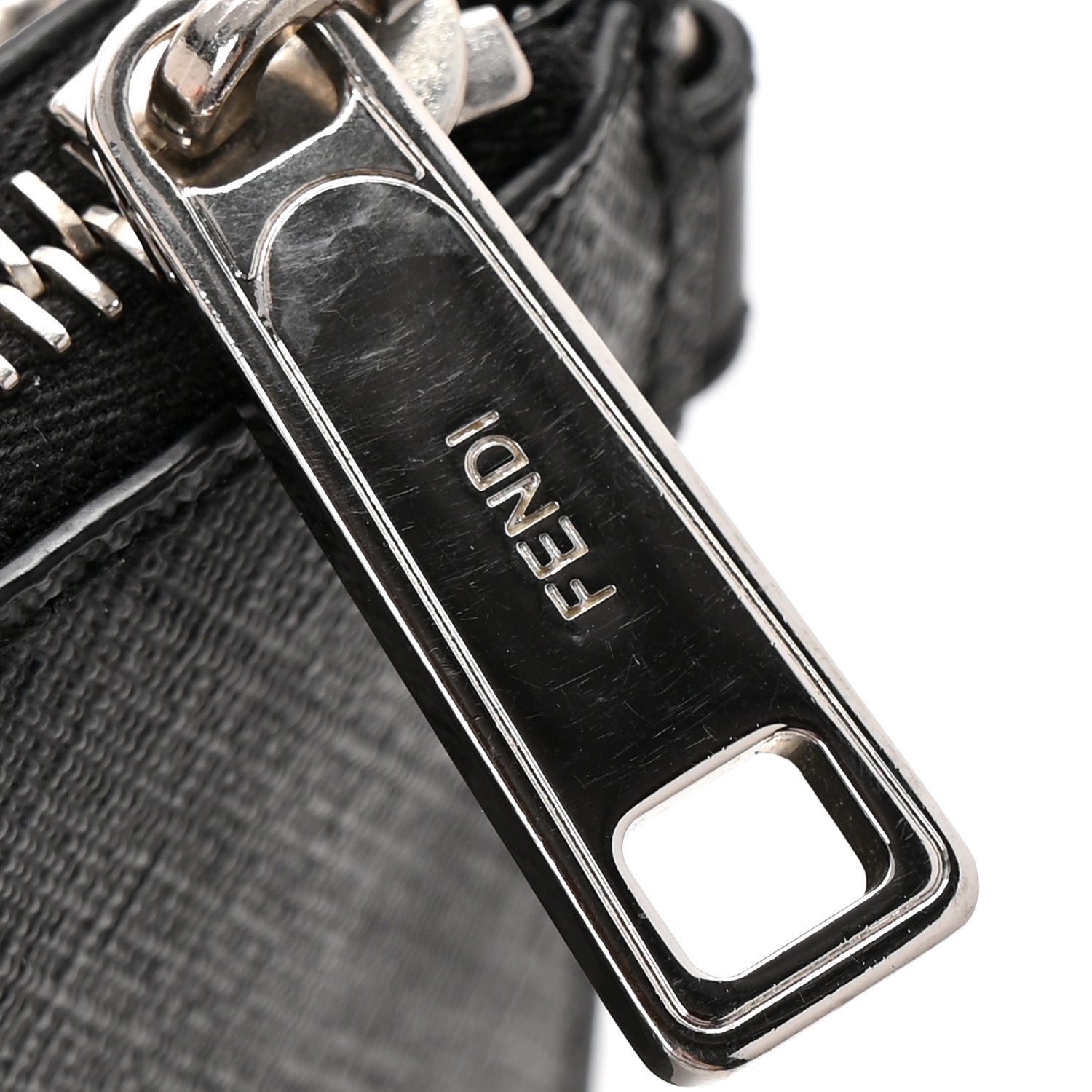 Glazed Fabric Vitello Liberty FF 1974 Diagonal Flat Clutch  Sunflower Black