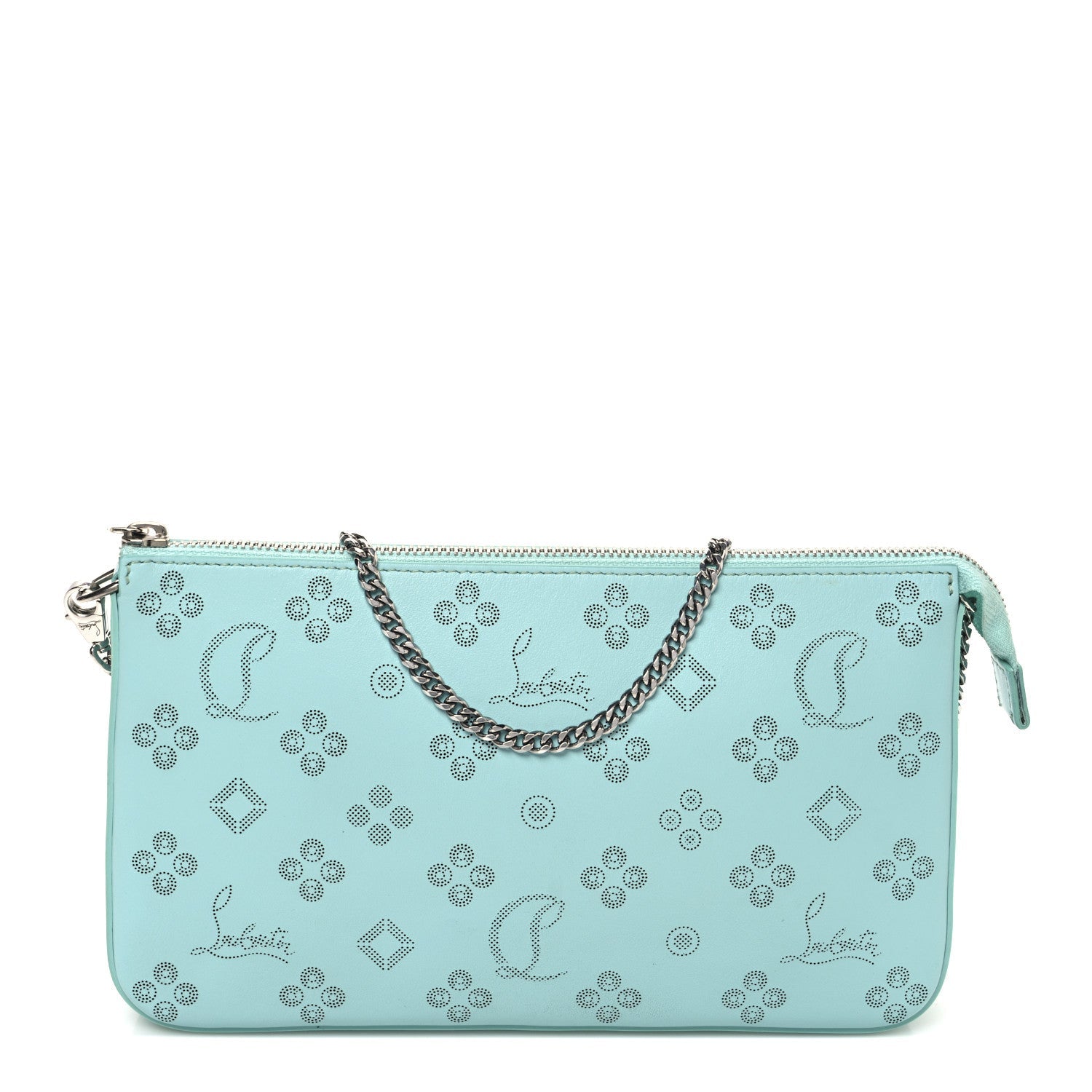 Calfskin Loubinthesky Perforated Shoulder Bag Bermuda