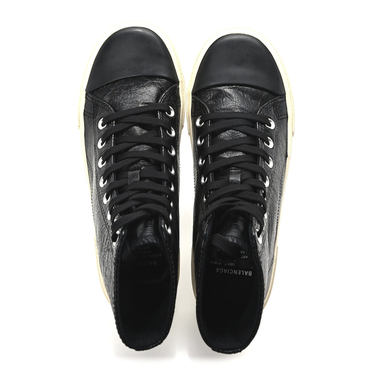 Agneau Arena Mens Paris High Top Sneakers 40 Black