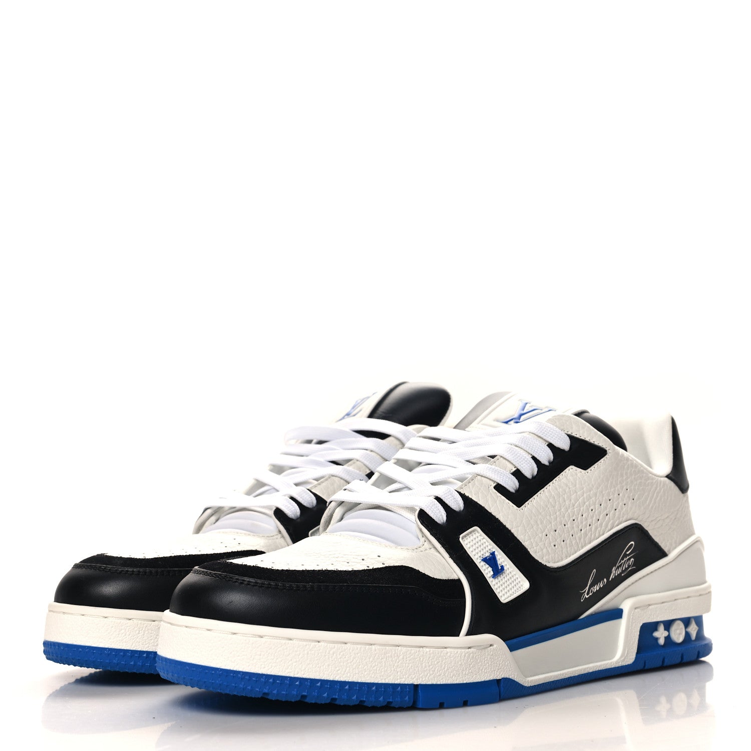 Calfskin Mens LV Trainer Maxi Sneakers 9 Blue