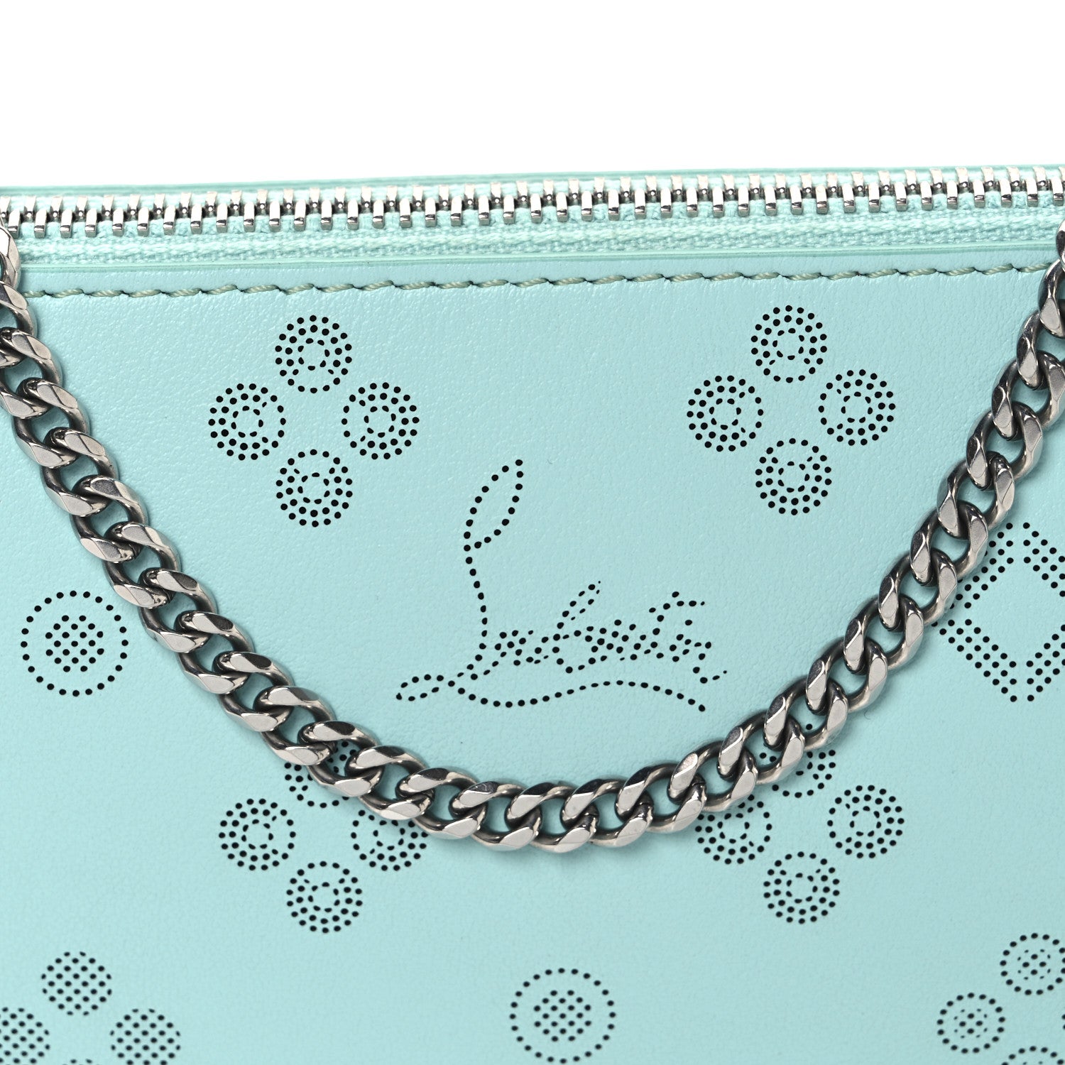 Calfskin Loubinthesky Perforated Shoulder Bag Bermuda