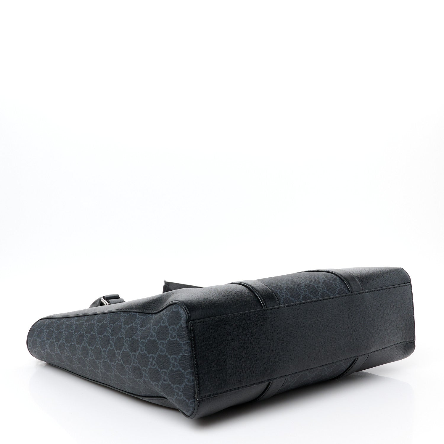 GG Supreme Monogram Calfskin Vertical Tote Black