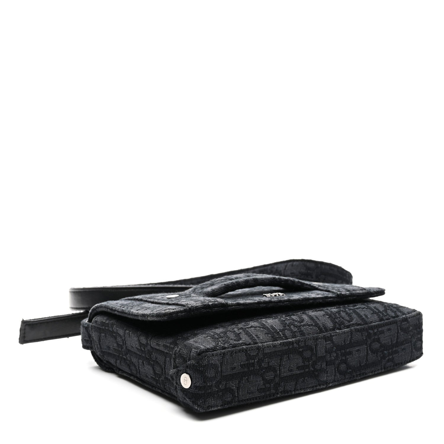 HOMME Oblique Canvas Flap Messenger Black