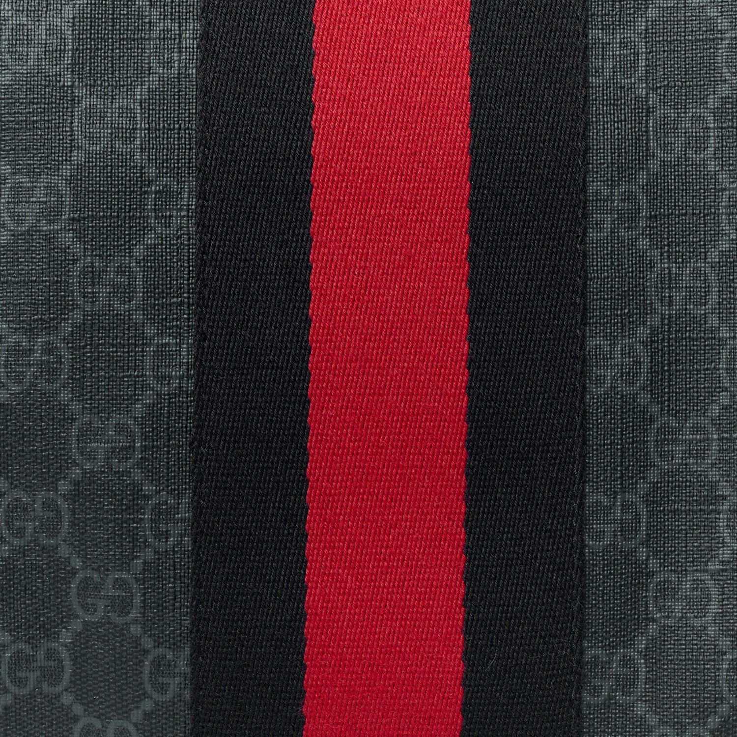 Soft GG Supreme Monogram Appia Calfskin Web East West Messenger Bag Black Grey