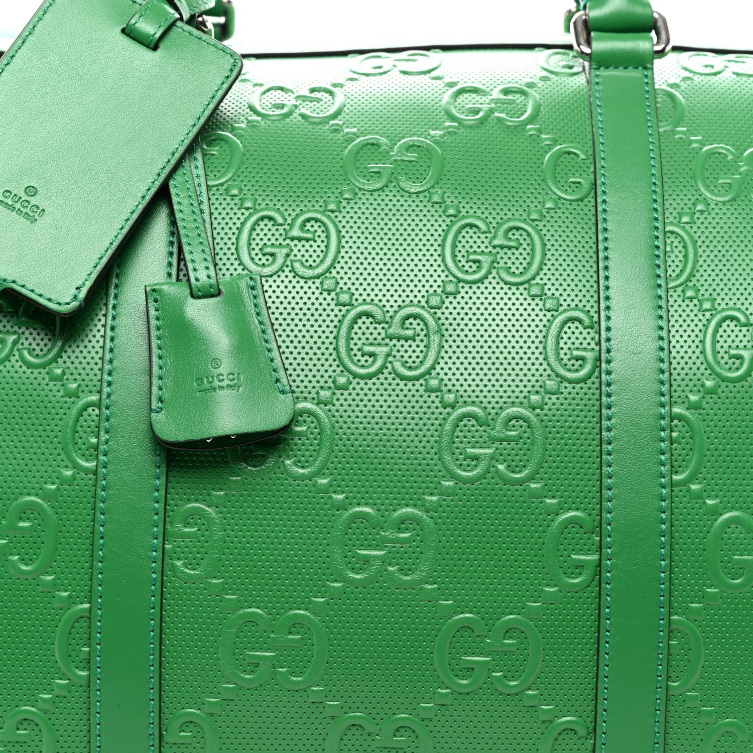 Calfskin GG Tennis Embossed Duffle Bag New Shamarock