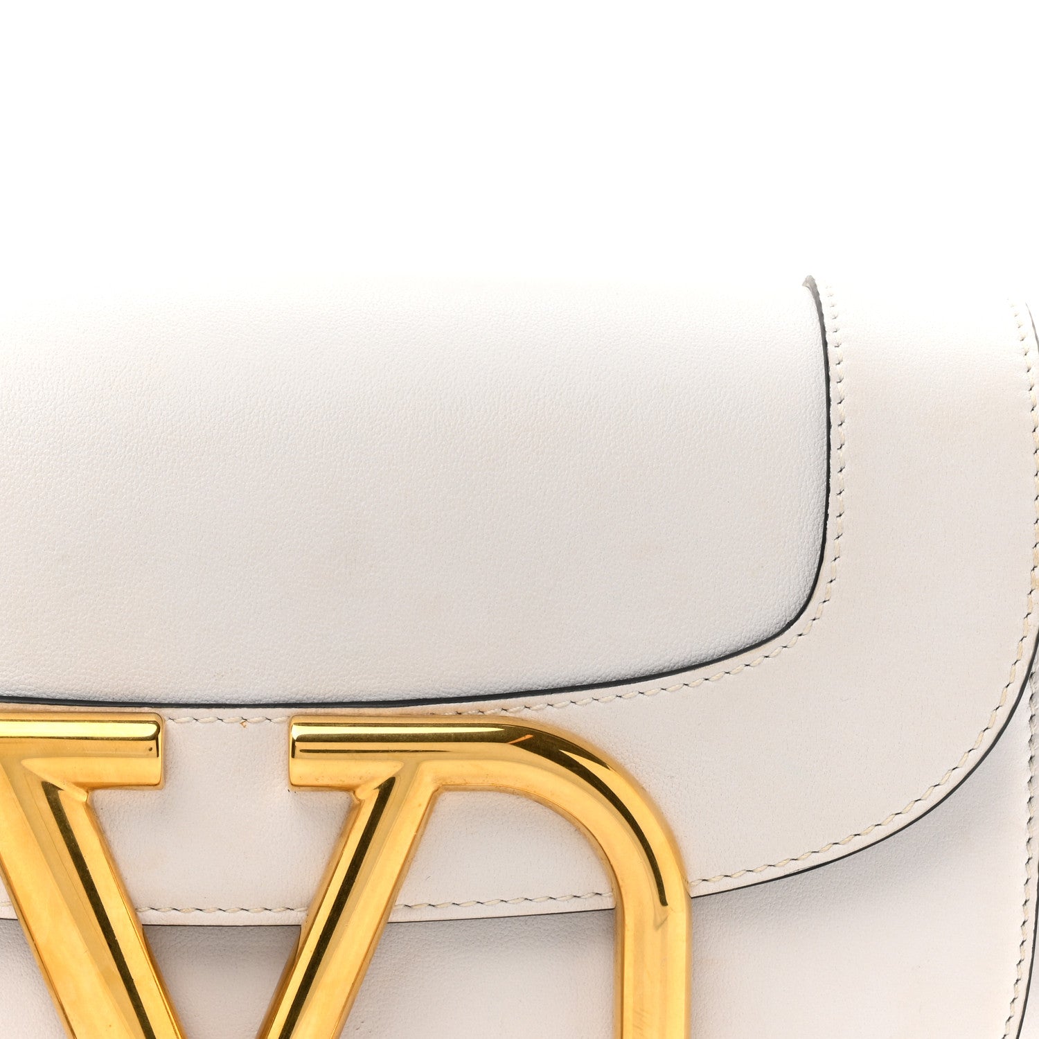 Smooth Calfskin Supervee Shoulder Bag Optic White