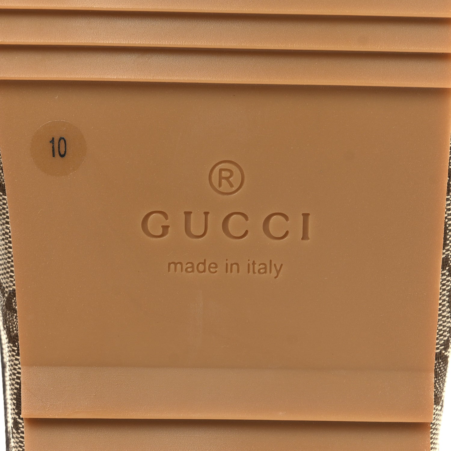 GG Monogram Lavaredo Eco Fabric Mens Slide Sandals With Straps 10 Beige Ebony Light Brown