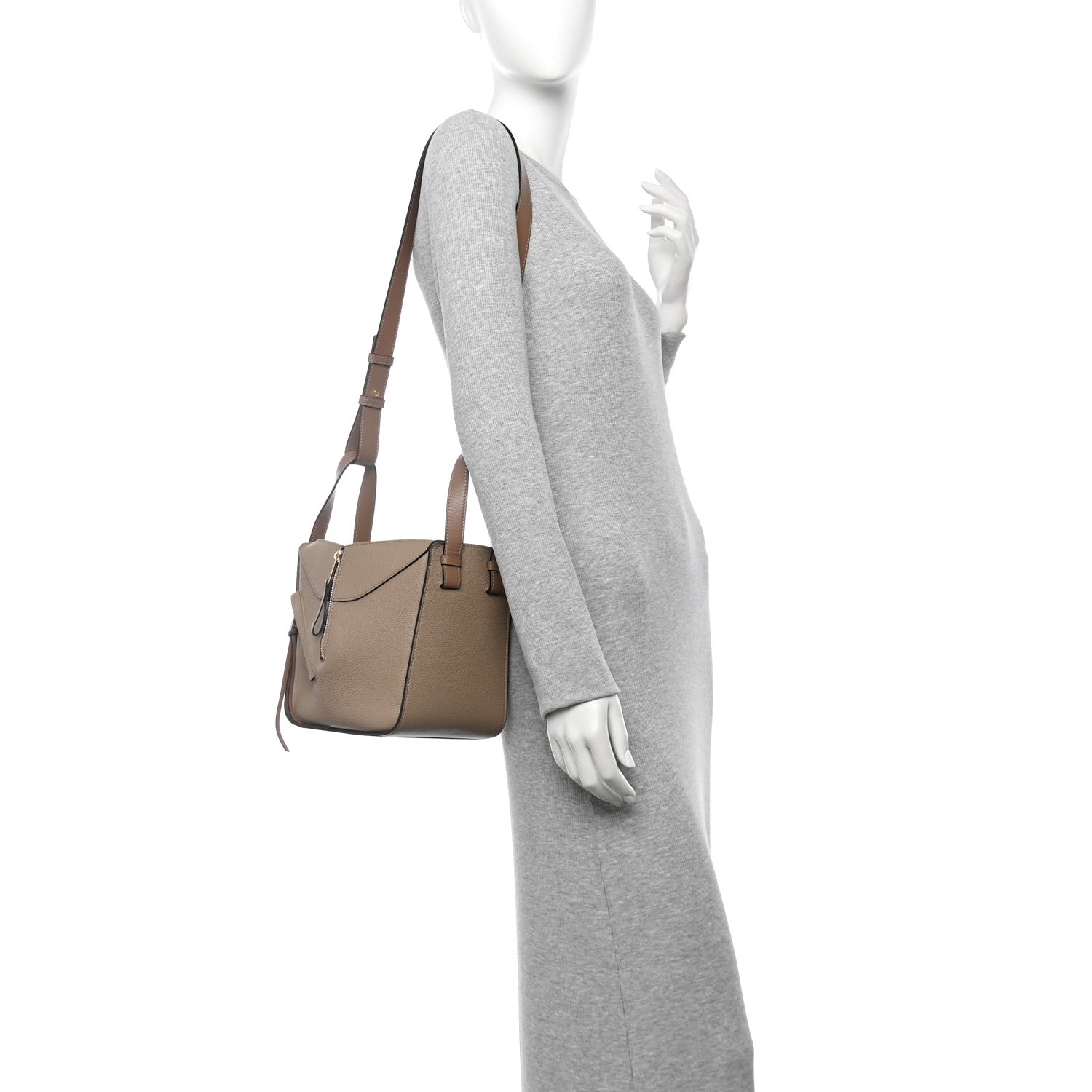 Soft Grained Calfskin Compact Hammock Shoulder Bag Sand