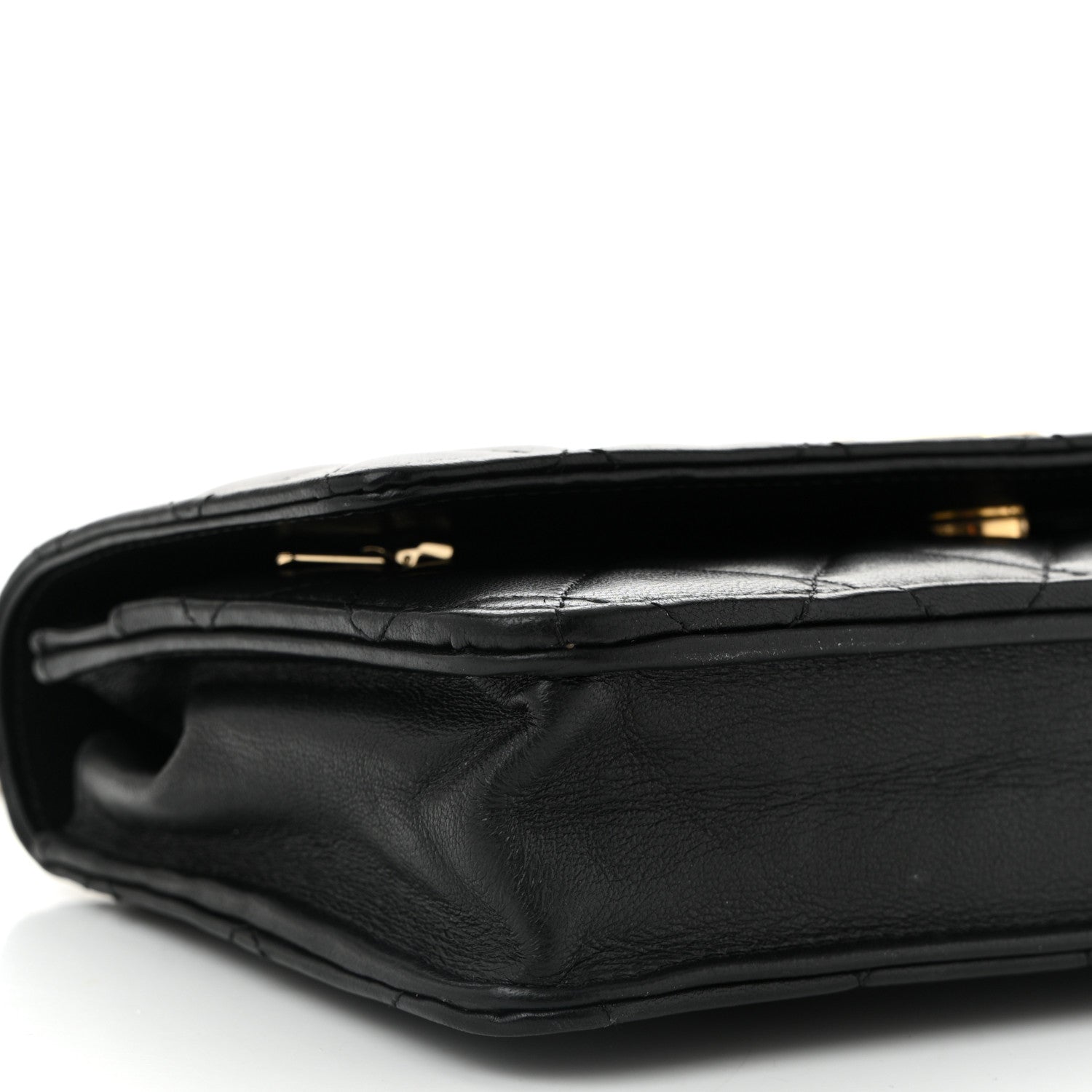 Lambskin Quilted Pick Me Up Wallet On Chain WOC Black