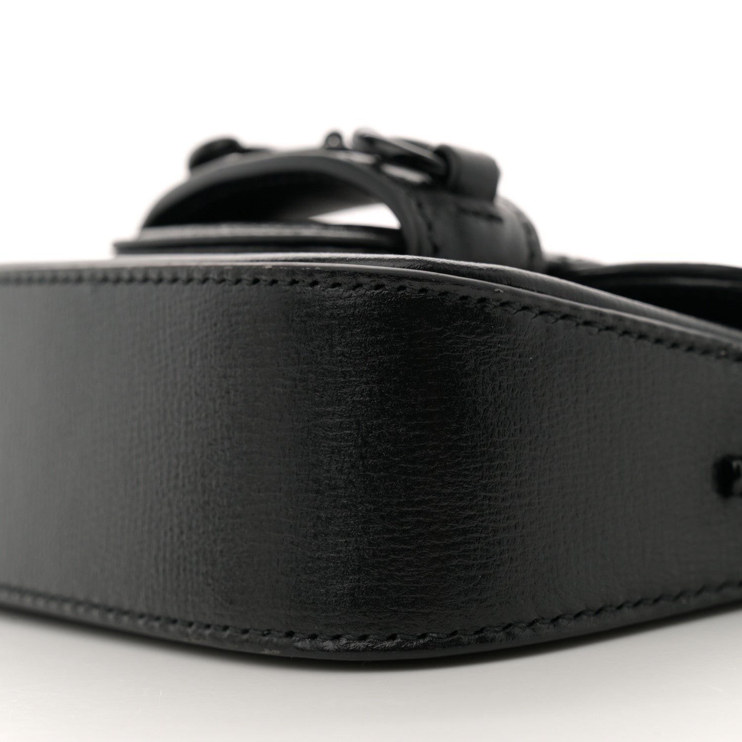 Azalea Calfskin Web Monochrome Horsebit 1955 Wallet On Strap Black