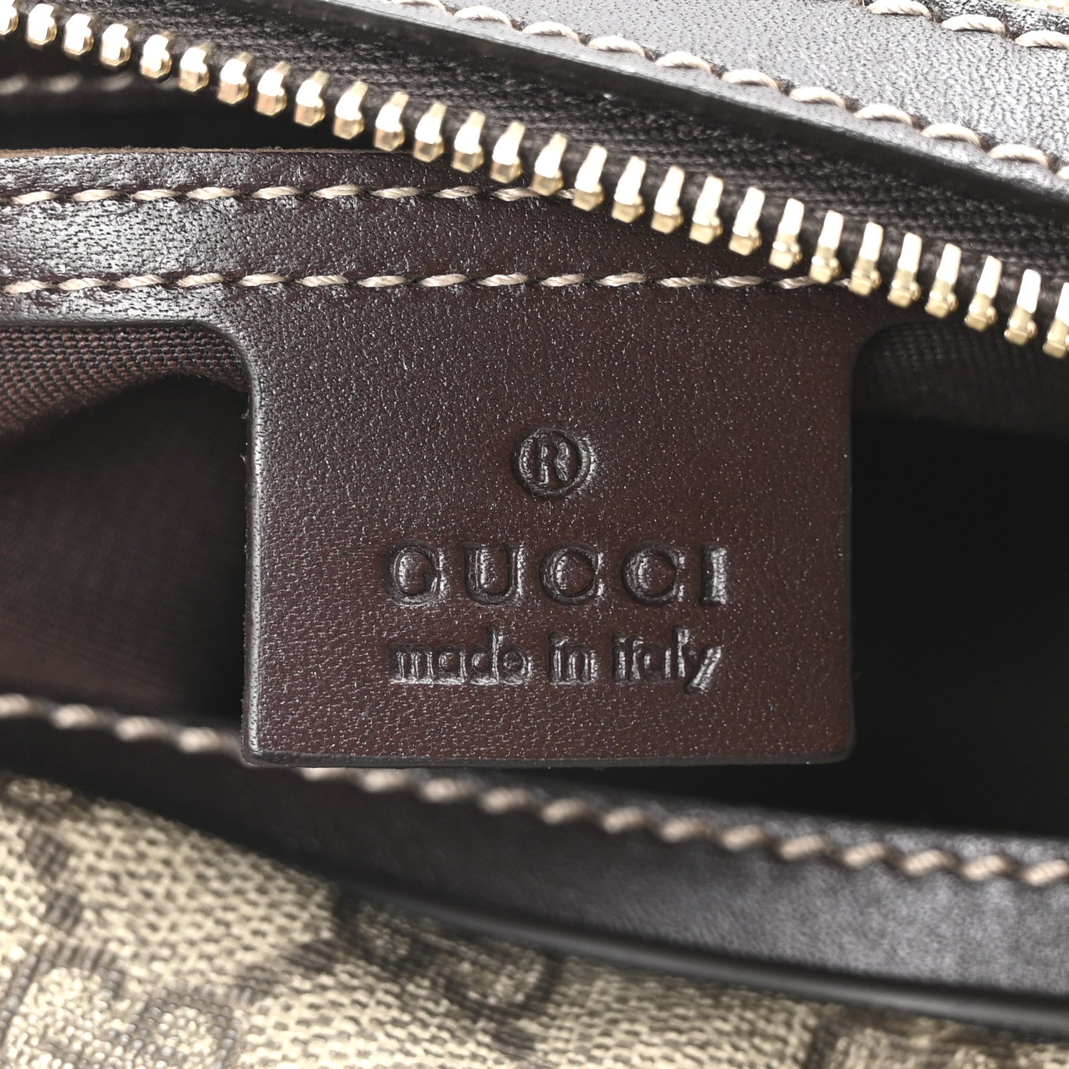 GG Supreme Monogram Belt Bag Dark Brown