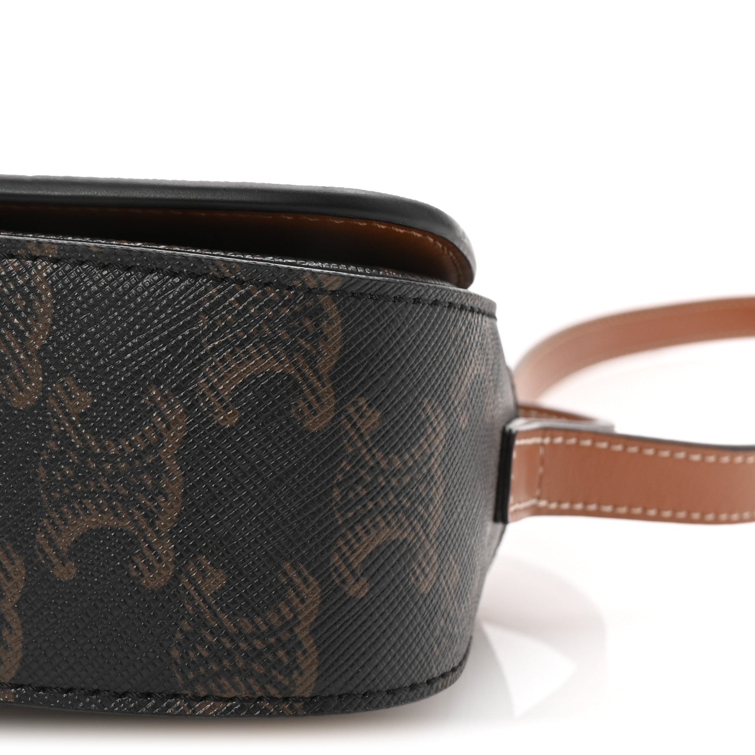 Triomphe Canvas Calfskin Tabou Clutch on Strap Tan