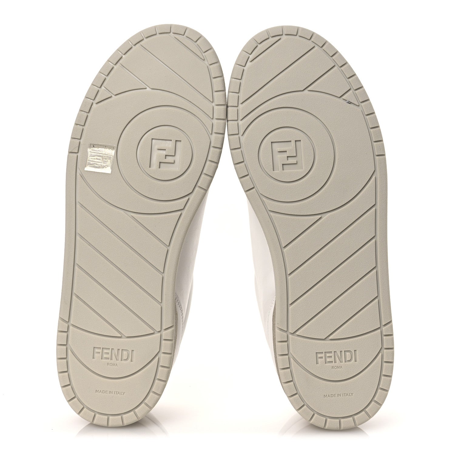 Calfskin Mens Fendi Match Low Top Sneakers 7 White Beige