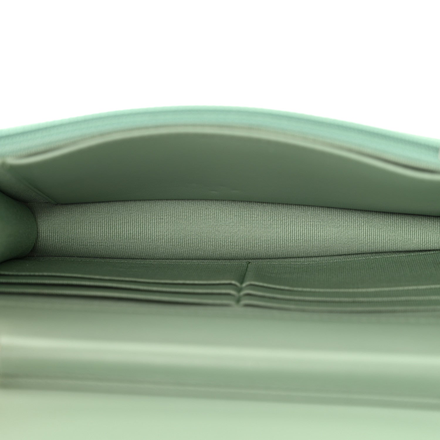 Caviar Quilted Boy Wallet On Chain WOC Light Green