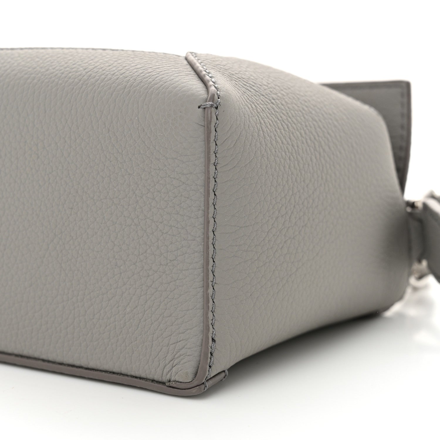 Soft Grained Calfskin Mini Puzzle Edge Bag Pearl Grey