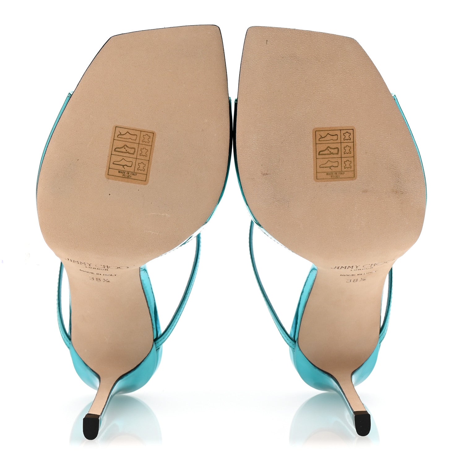 Metallic Calfskin Anise 95 Sandals 38.5 Malibu