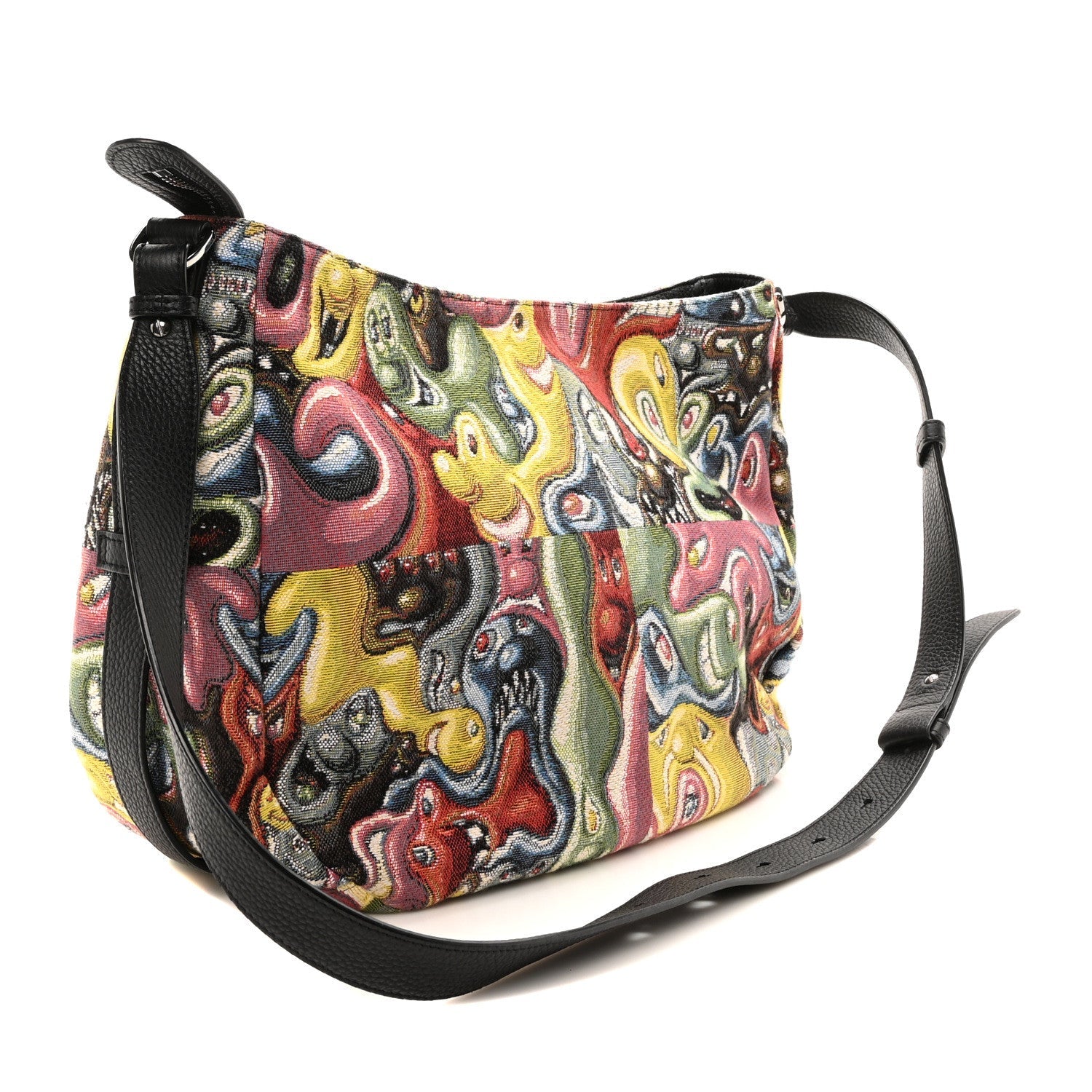 X KENNY SCHARF Jacquard Printed Soft Saddle Bag Multicolor