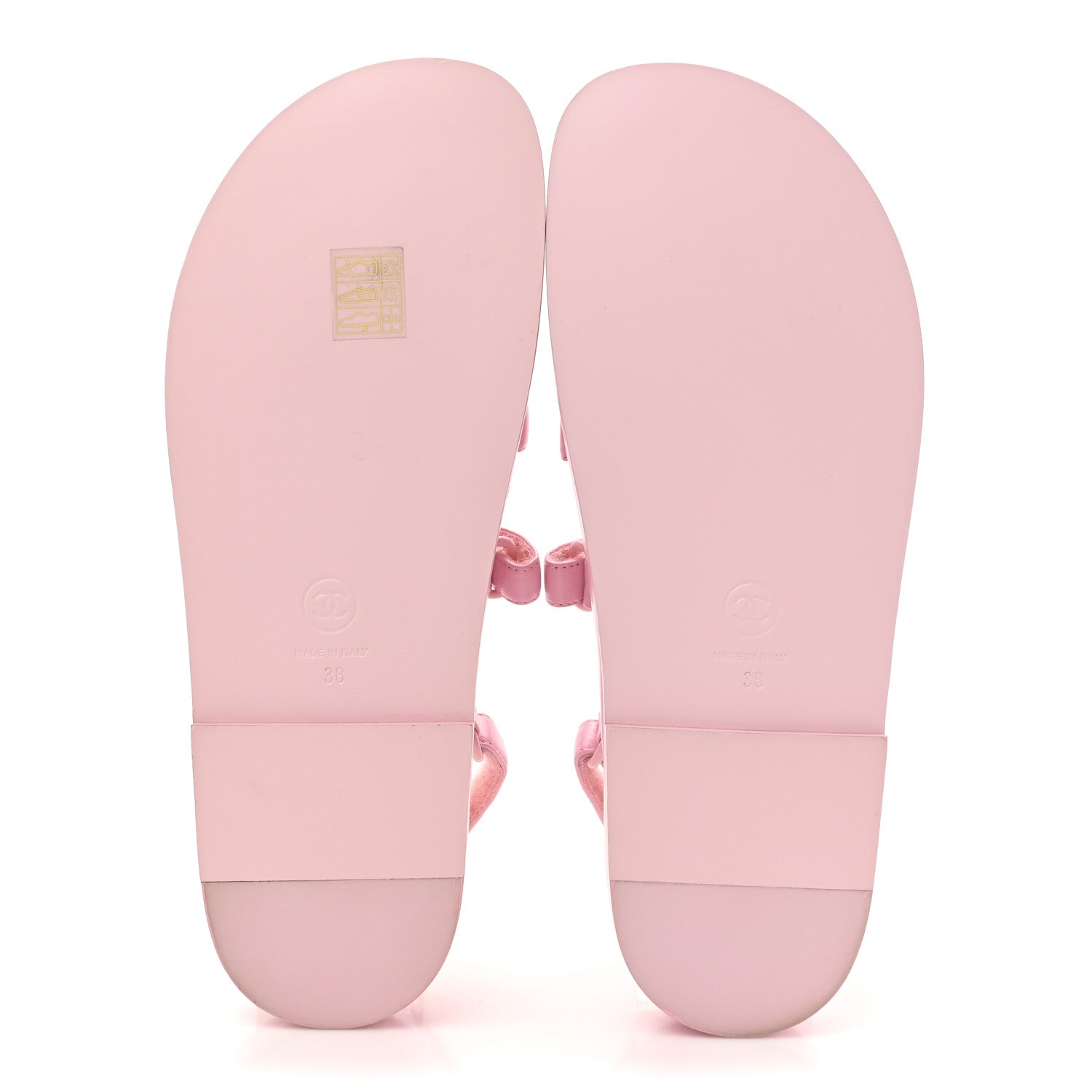 Lambskin Crystal CC Velcro Dad Sandals 38 Light Pink