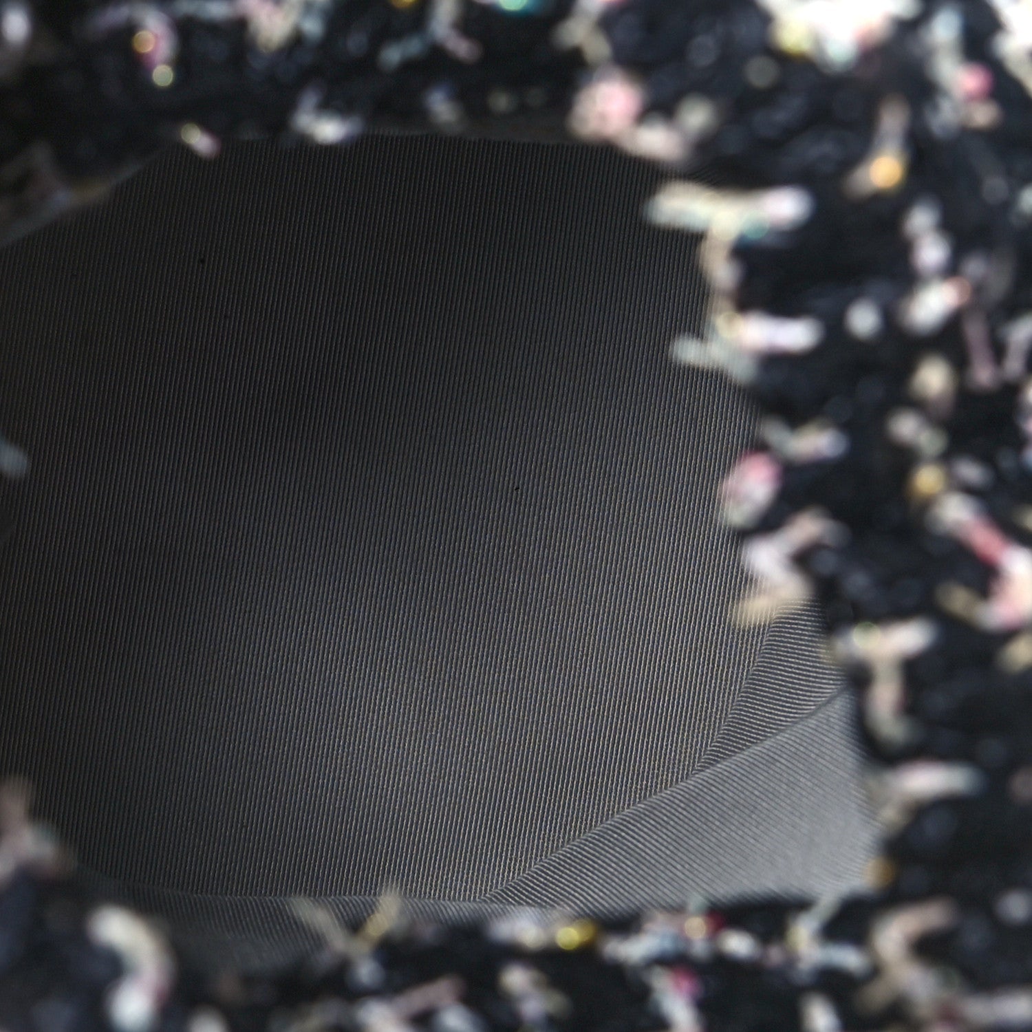 Calfskin Tweed Small CC Chain Bucket Drawstring Bag Black Multicolor