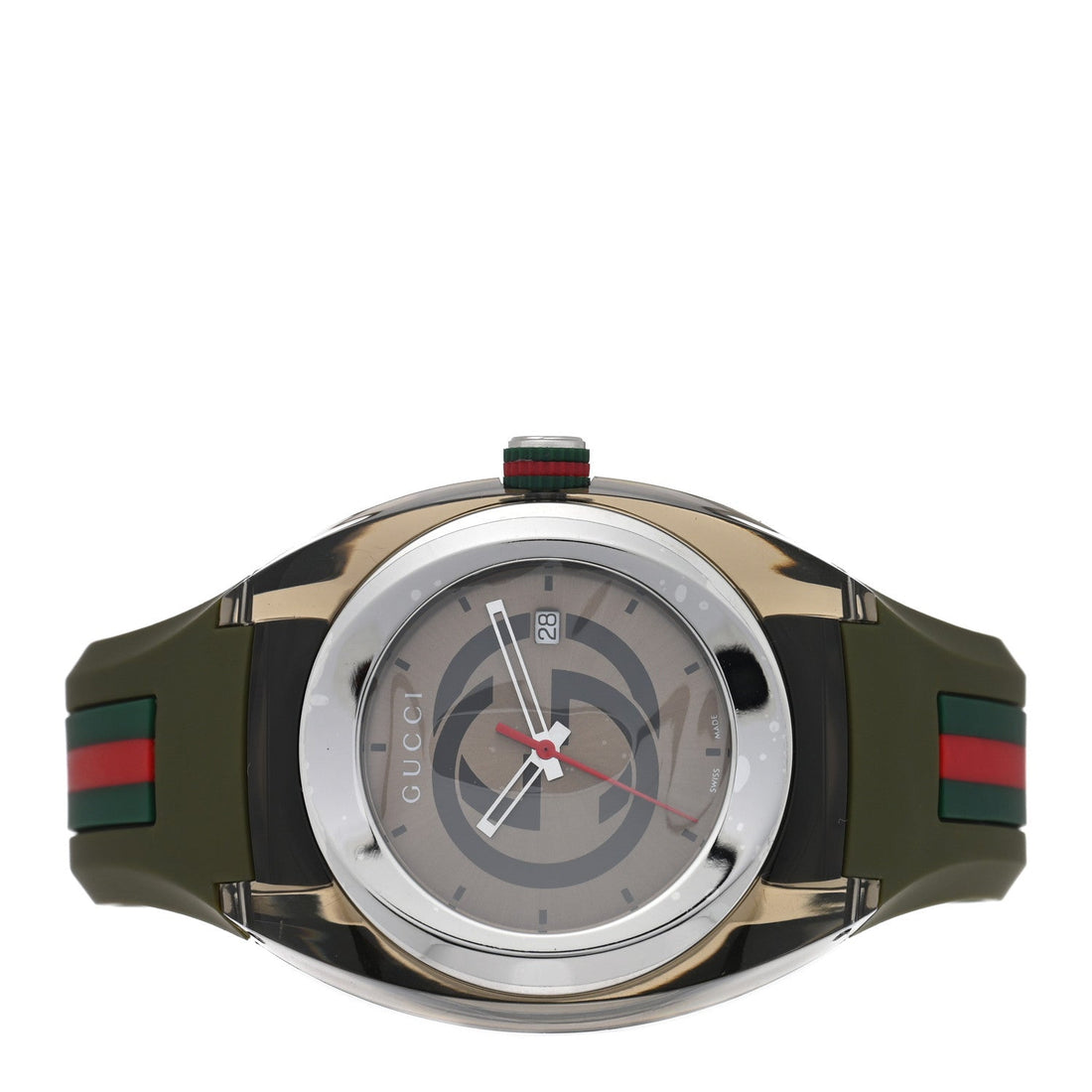 Stainless Steel Rubber 46mm Sync Web Quartz Watch Hunter Green