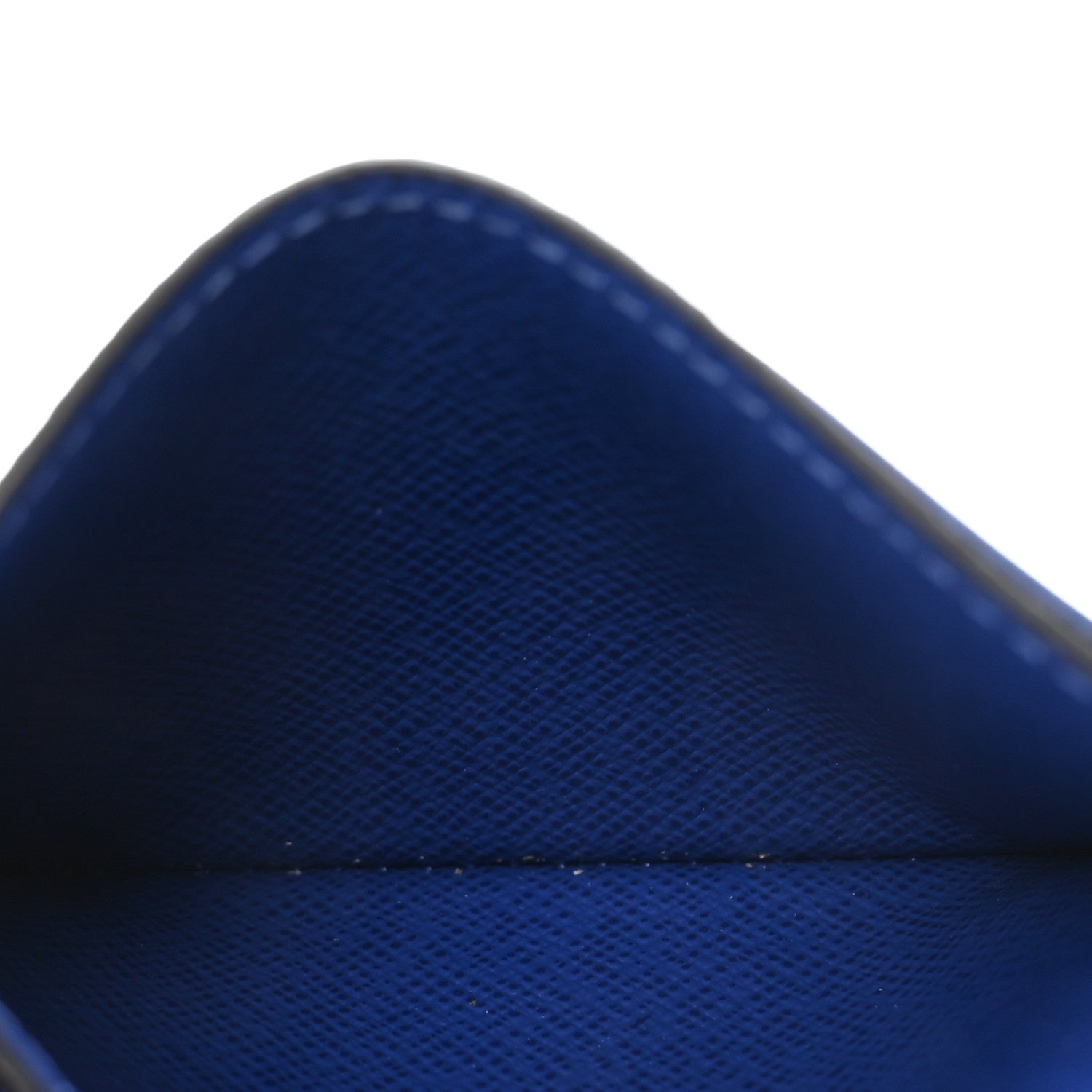 Monogram Macassar Double Card Holder Indigo Blue