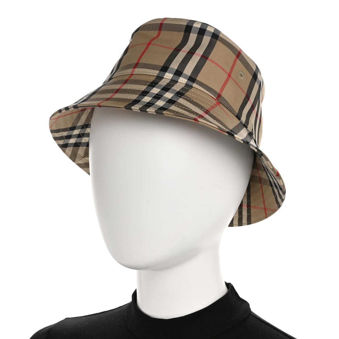 Technical Cotton Vintage Check Bucket Hat S Archive Beige