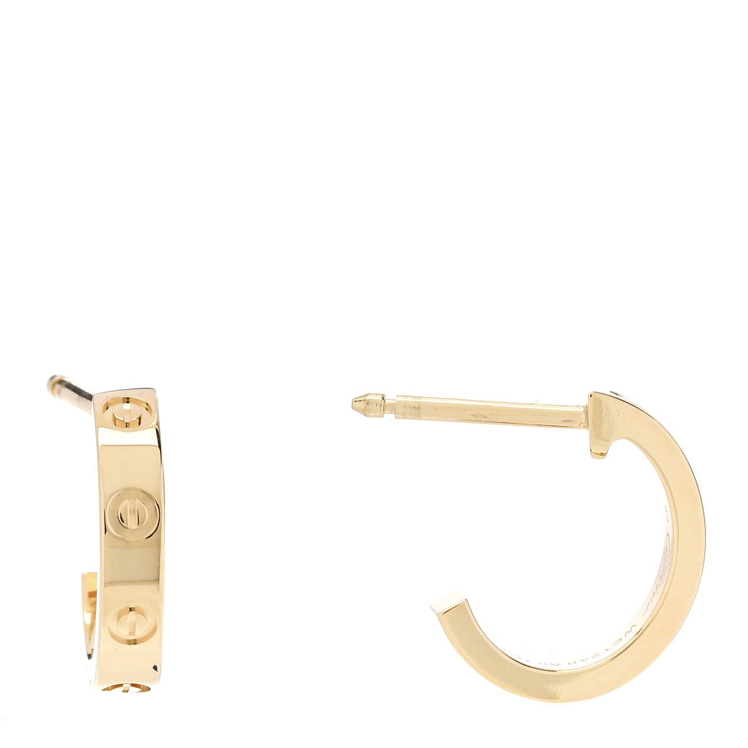 18K Yellow Gold Small LOVE Hoop Earrings