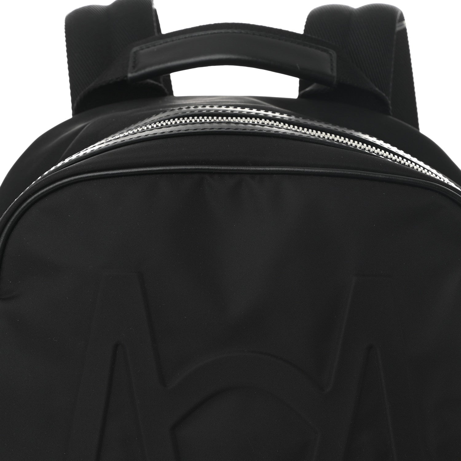 Nylon Calfskin Signature Backpack Black