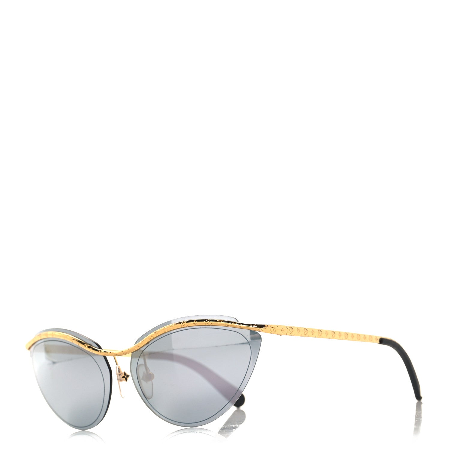 Metal LV Mirrored Cat Eye Sunglasses Z1039E Gold