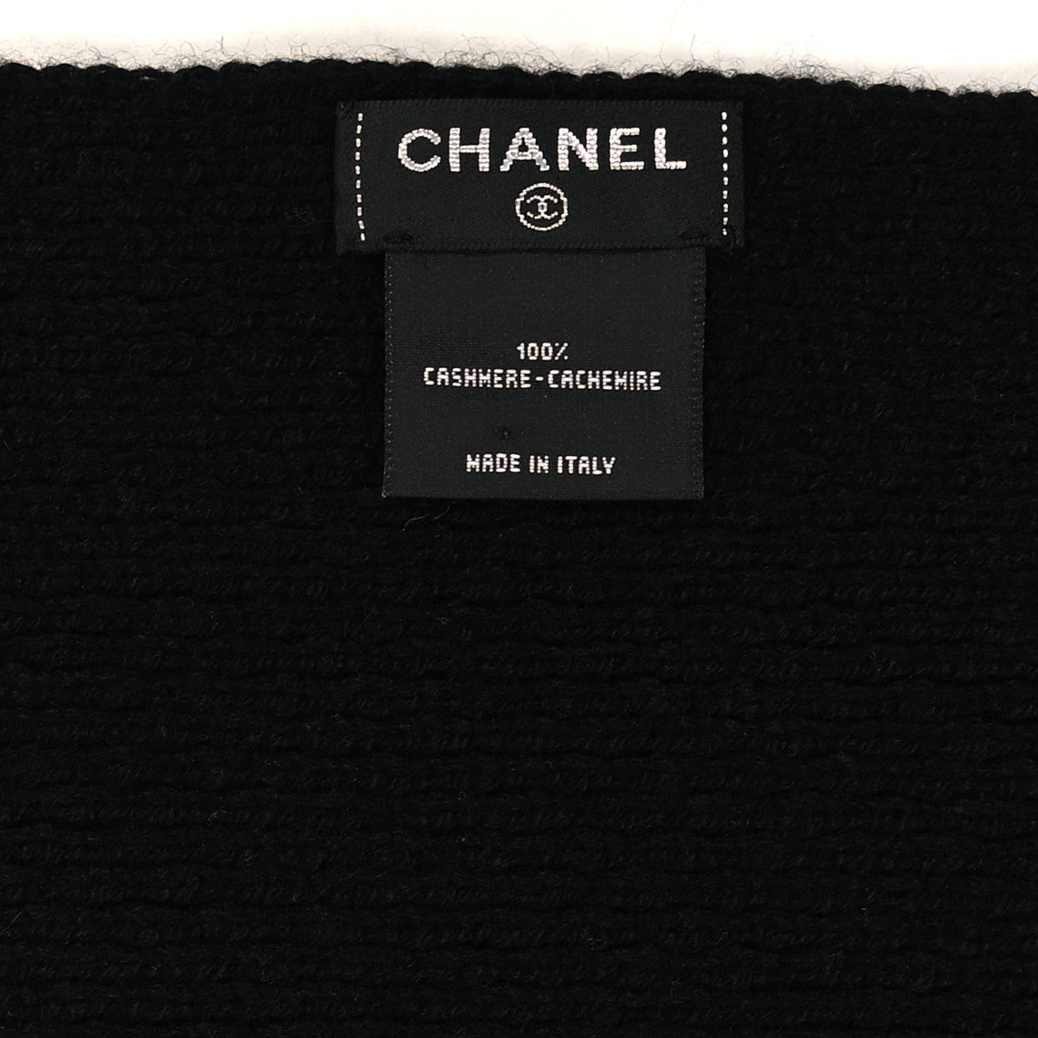 Cashmere CC Scarf Black White