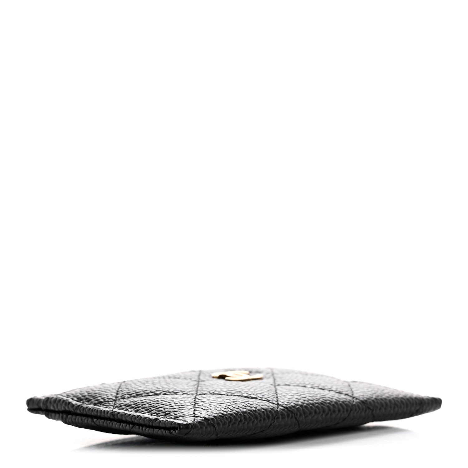 Caviar Quilted Card Holder Black
