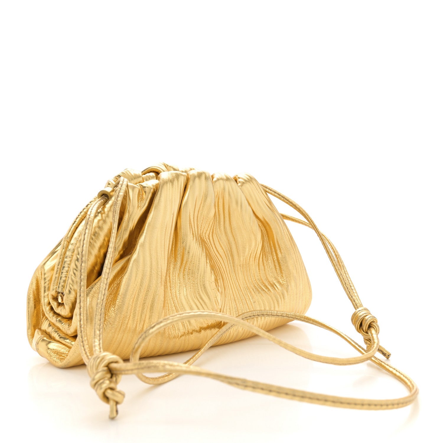 Metallic Bark Calfskin The Mini Pouch Gold