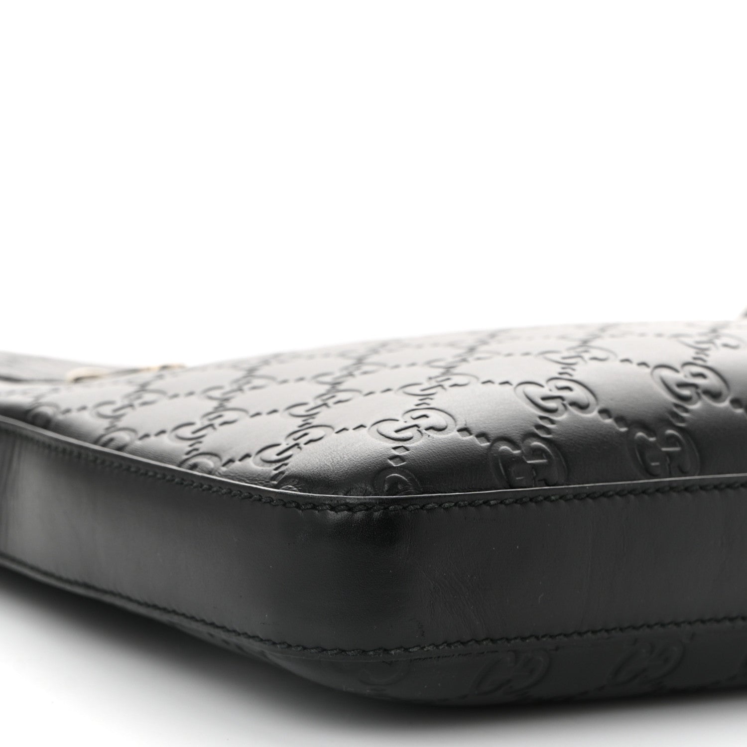 Guccissima Signature Medium Flat Messenger Bag Black